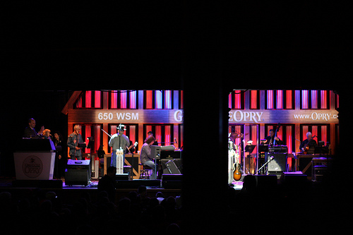 An image of a band playing on a stage.