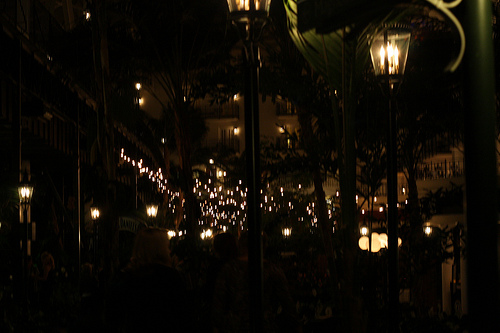 A view of various streetlights in the city.