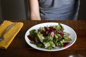 Beet and Lettuce Salad with Green Onion Vinaigrette