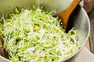 Cabbage & Pea Sprout Salad with Asian-Inspired Dressing (Vegetarian, Gluten-Free)