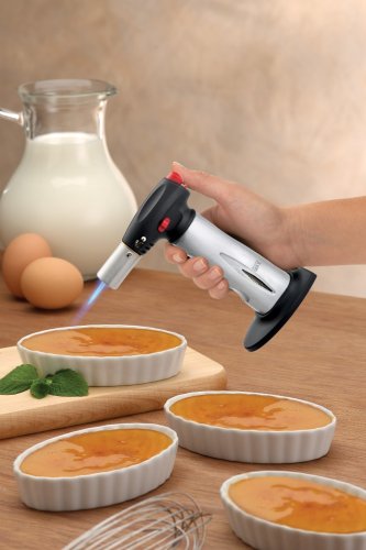 BonJour Brushed Aluminum Chef's Torch with Fuel Gauge | Foodal.com