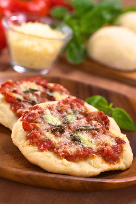 Mini Pizza Margherita using Foodal's quick biscuit dough recipe - Foodal.com