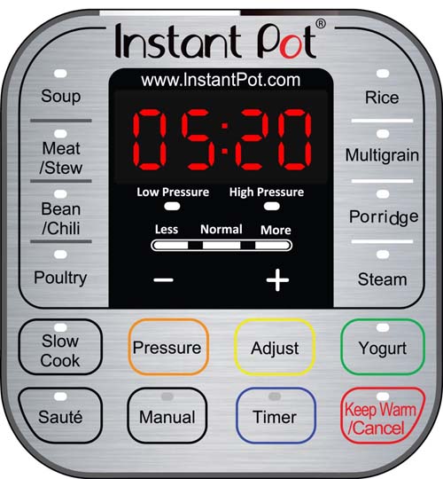 Instant Pot IP-DUO 7-in-1 Programmable Pressure Cooker Control Panel