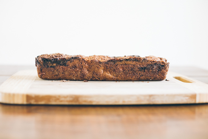 Side view of a ginger pear coffee cake with streusel topping | Foodal