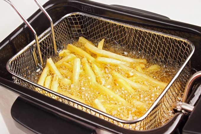 Large Black Non Stick Chip Pan Set Fryer Deep Fat Folding Frying Wire Basket Pot 