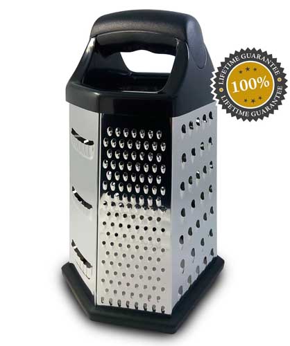 Professional Box Grater, 100% Stainless Steel with 4 Sides, Best