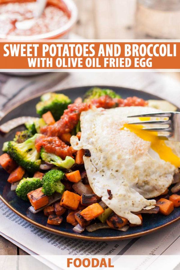 Sweet Potato, Broccoli, and Olive Oil Fried Egg Breakfast Hash | Foodal