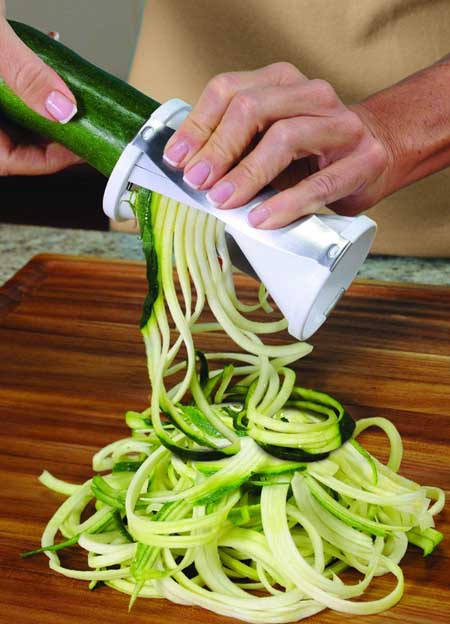 White Vegetable Cutter Spiraliser Booklet Premium Vegetable Spiralizer Veggetti Spiral Slicer Complete Bundle Zucchini Pasta Noodle Spaghetti Spiral Booklet Peeler Brush 