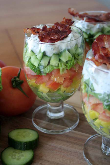 Just as tasty as it is beautiful, this layered salad will be the hit of your parties and get-togethers! Get the recipe now: https://foodal.com/recipes/salads/layered/