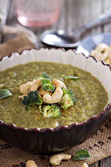 Recipe for Roasted Broccoli Soup with Cashews | Foodal.com