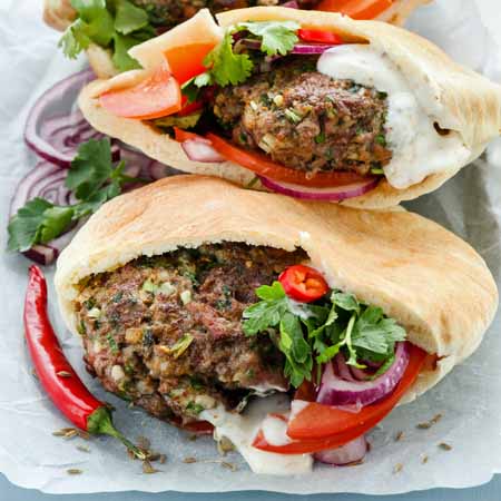 Recipe for Zesty Lamb Burgers with Fetziki Sauce | Foodal.com