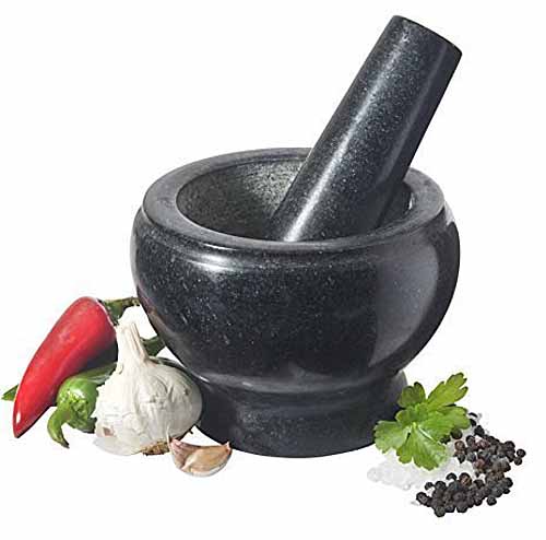 Mortar and pestle wooden flat bottom square solid grind spices pills 