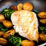 Wild Black Cod Sautéed Fillet Served with Potatoes and Broccoli | Foodal.com