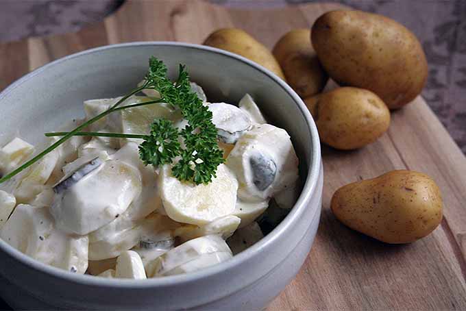 Bowl of Potato Salad with Potatoes | Foodal.com