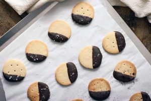 Chocolate-Dipped Vegan Shortbread Cookies