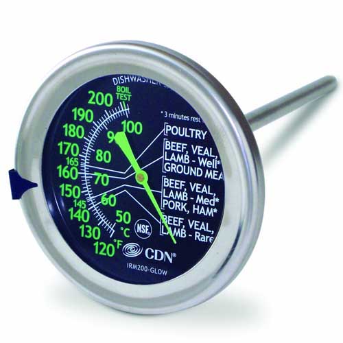 Classic Style Meat Dial Thermometer Large 3" Dial Oven and Grill Safe 120-200 F 
