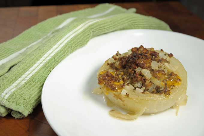 Recipe for Oven Roasted Spanish Stuffed Onions | Foodal.com