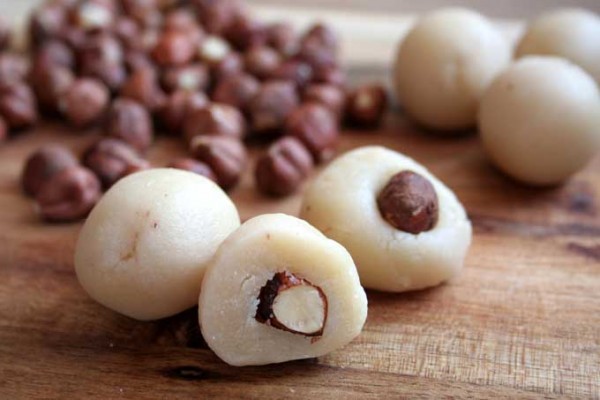 Making Chocolate Covered Hazelnut Marzipan Balls