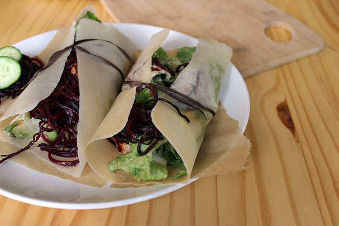 Healthy Wraps with Spiralized Beet Noodles | Foodal.com