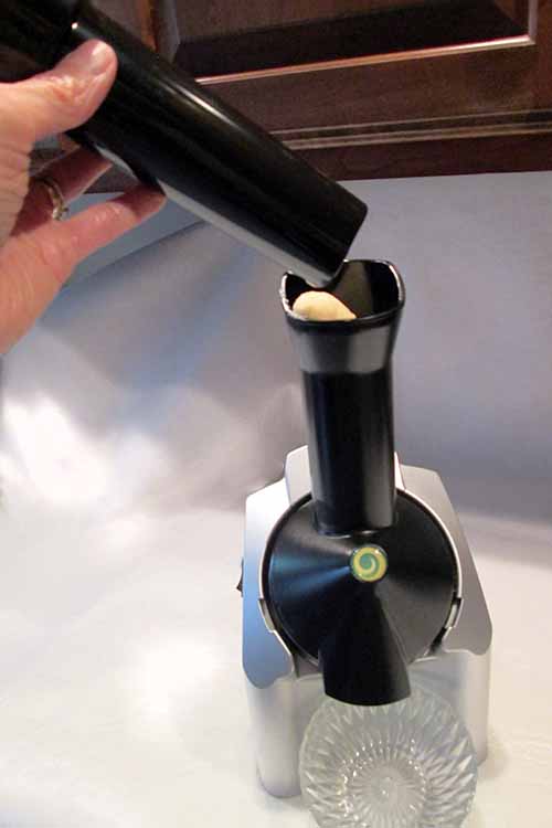 The Yonanas frozen fruit soft serve maker is easy to use to make delicious frozen treats. Read our review of this and other similar products now on Foodal: https://foodal.com/kitchen/kitchen-appliances/ice-cream-makers/yonanas-review/