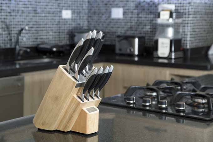 A great set of kitchen knives are normally complete with a block storage.