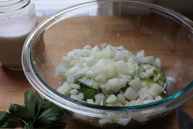 Chopped Onions and Cucumber