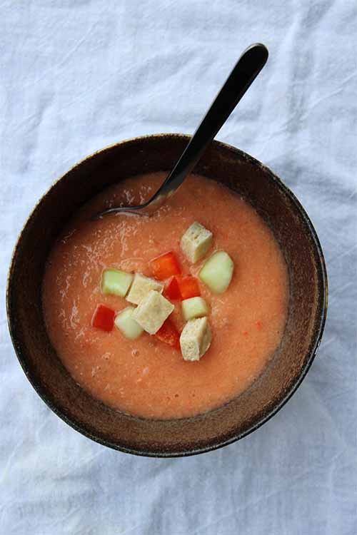Craving a recipe that blends a whole garden of vegetables into a single bite? You'll love our recipe for traditional gazpacho. https://foodal.com/recipes/soups/traditional-gazpacho/