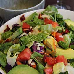 Savory Raw Pesto Salad Recipe | Foodal.com