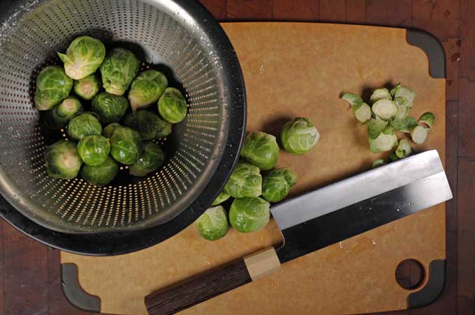Step 1 Bacon and Brussel Sprouts - Vegetable Prep | Foodal.com