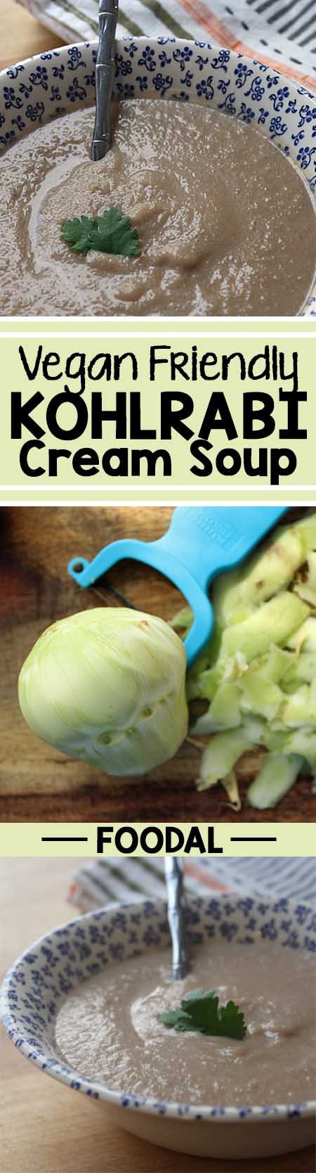 This vegan cream of kohlrabi soup has it all – it’s smooth, creamy, and full of sweet caramelized onions and garlic. In just over an hour, you can make this delicious, flavor-packed soup at home. Serve it with a side of bread and salad, and you've got a hearty vegan meal that will please a crowd. Read more on Foodal. https://foodal.com/recipes/soups/vegan-kohlrabi-soup/