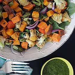 The best grilled salad recipe with parsley dressing.