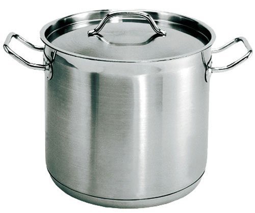 CURTA 75 Quart Large Stock Pot with Lid and Basket, NSF Listed, 3-Ply 18/8  Stainless Steel Cooking Pot, Commercial Cookware for Soup, Stew & Sauce