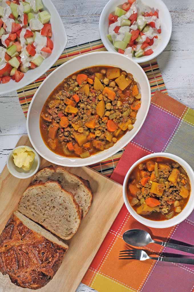 From the exotic streets of Marrakech, we bring you this Moroccan lamb and veggie stew that's spiced to perfection. Find the easy to follow directions here: https://foodal.com/recipes/soups/moroccan-stew/