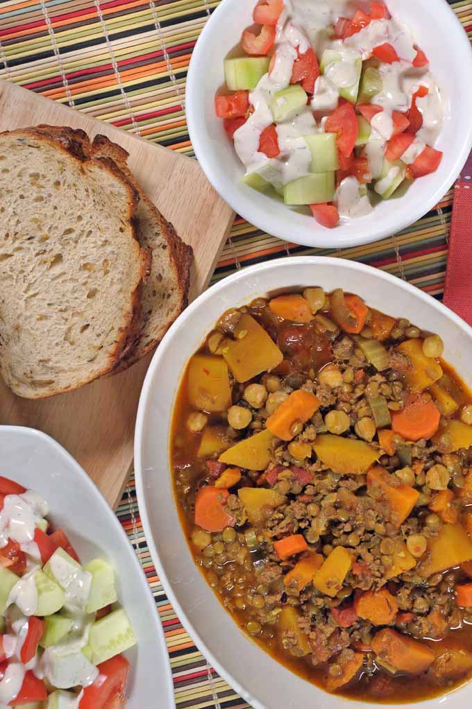 This Moroccan speciality stew made with ground lamb and spiced to perfection will have your tongue begging for more! Get the recipe now: https://foodal.com/recipes/soups/moroccan-stew/