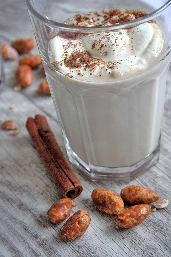 Candied and roasted almonds are the key to the special holiday flavor of this warm beverage, perfect after an afternoon spent outside playing in the snow. Get the recipe: https://foodal.com/drinks-2/everything-else/roasted-almond-milk/