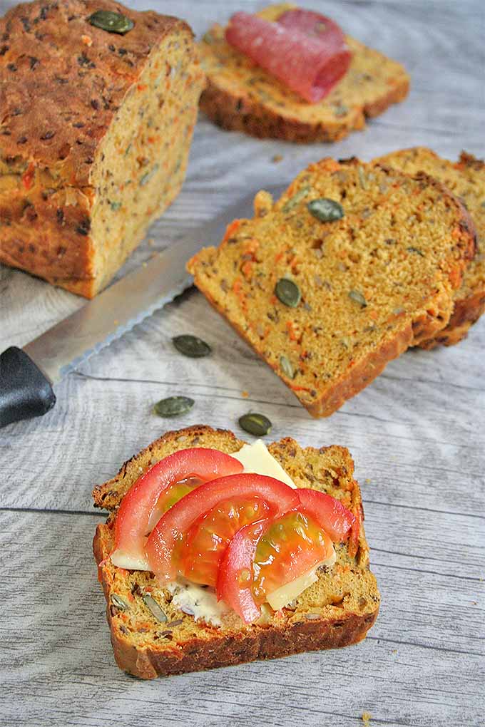 This 3 Seed, Multigrain Carrot Bread is not only great for sweet spreads, it also goes great with savory sandwich products! Get the recipe here: https://foodal.com/recipes/desserts/multi-grain-carrot-bread-your-healthy-choice/