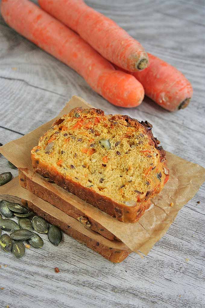 This bread is not only delicious, it's healthy too! Pack some vitamins into your everyday fare. Get the reicpe here: https://foodal.com/recipes/desserts/multi-grain-carrot-bread-your-healthy-choice/