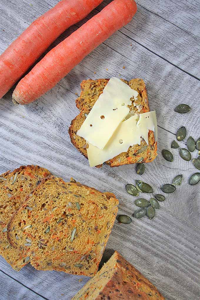 A rustic and delicious bread that goes well with sweet and savory. Get the recipe here: https://foodal.com/recipes/desserts/multi-grain-carrot-bread-your-healthy-choice/