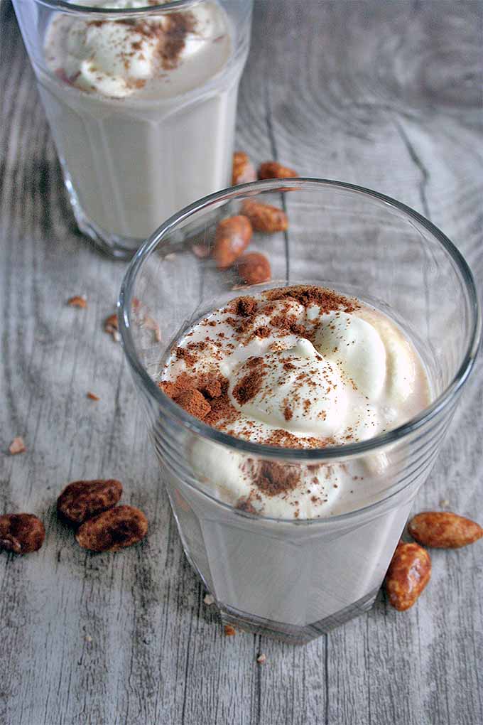 If you've ever enjoyed snacking on candied and roasted almonds while perusing the stalls at an annual Christmas fair, you'll love the flavor of this warm milk beverage, topped with cinnamon whipped cream. Get the recipe: https://foodal.com/drinks-2/everything-else/roasted-almond-milk/