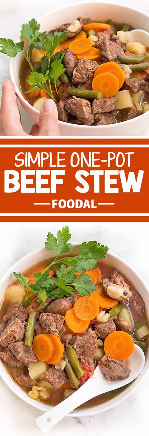 After a day of playing in the snow, warm your family up with a hearty one-pot meal. This recipe for Savory Beef Stew, from the experts at Foodal, is flavored with bay leaf and bursting with vegetables including shallots, cremini mushrooms, and plum tomatoes. Keep the pot warm and ready for serving seconds!