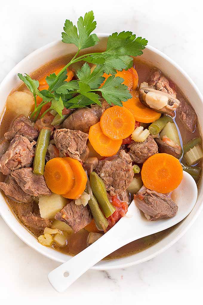 Looking for a simple, hearty one-pot dinner to serve tonight? You'll love our recipe for savory beef stew! Try it at home: https://foodal.com/recipes/beef/savory-beef-stew/