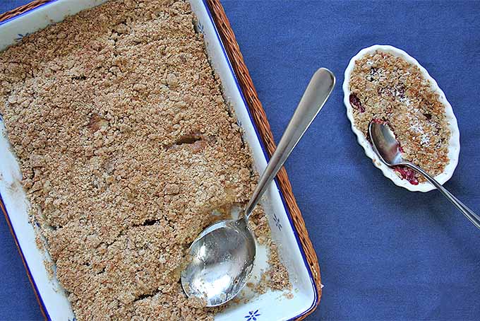 Fruit crumble is an easy dessert to serve family style or in ramekins for individual servings. | Foodal.com