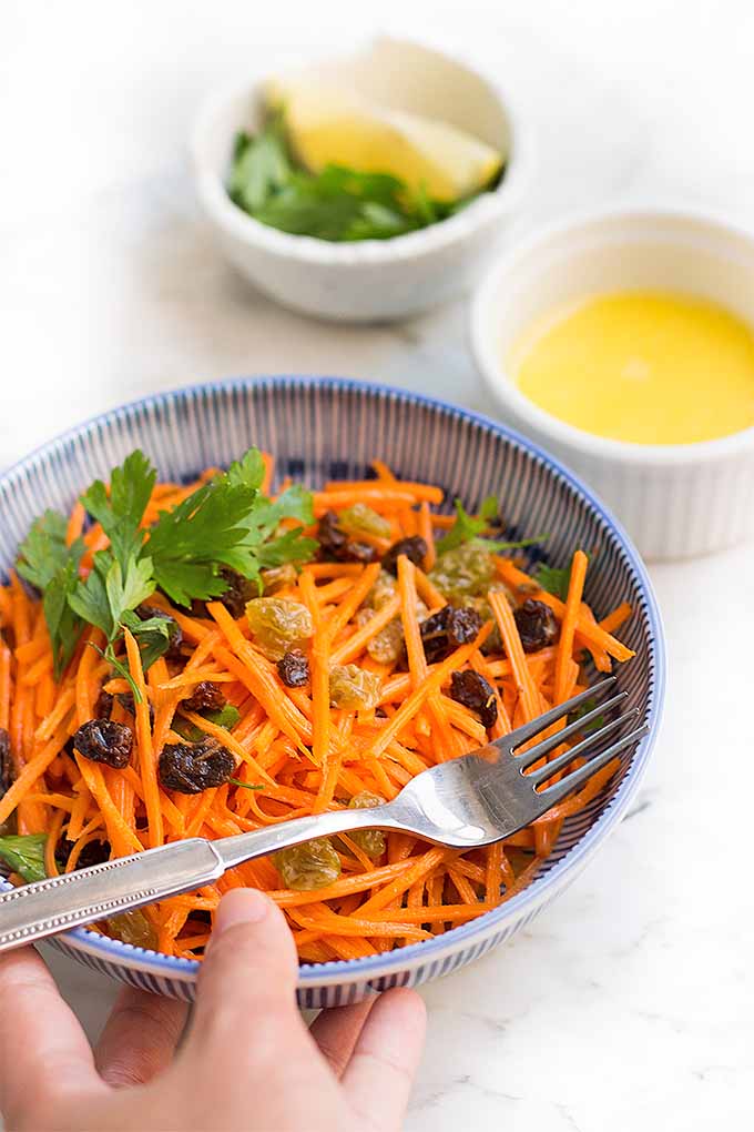 Serve up something fresh, flavorful, and quick alongside your protein entree - try our recipe for Carrot Raisin Salad with Homemade Lemon Aioli : https://foodal.com/recipes/salads/carrot-raisin-lemon-aioli/