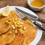 Sweet cornmeal pancakes made with fresh corn for the best flavor. | Foodal.com