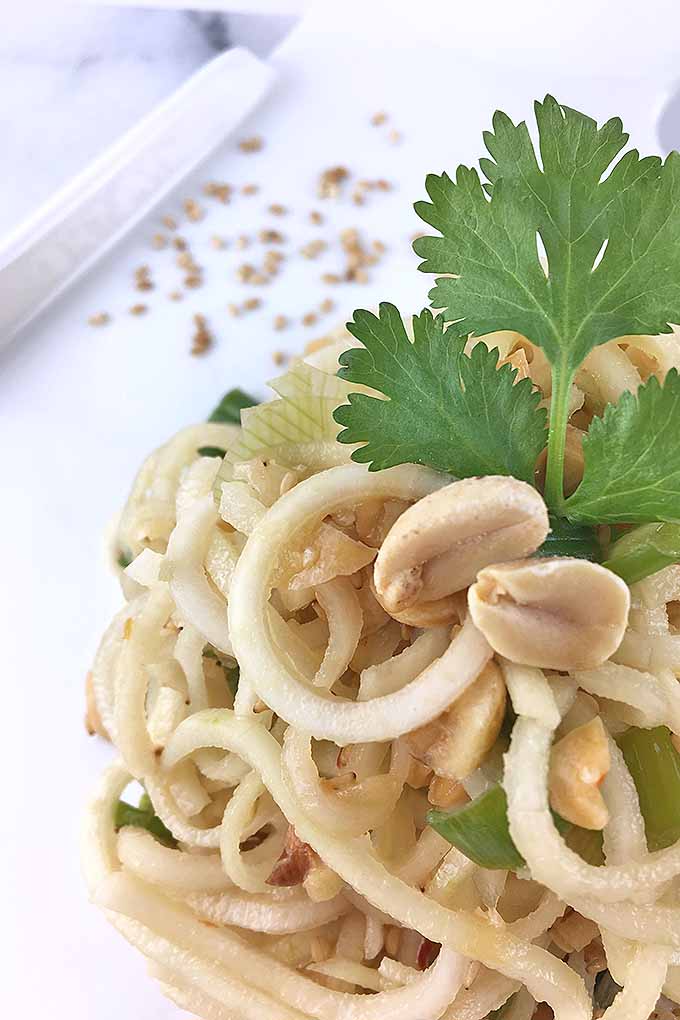Love spiralizing your veggies? Try our recipe for spicy spiralized kohlrabi slaw! We share our recipe: https://foodal.com/recipes/veggies/spicy-spiralized-kohlrabi-slaw/