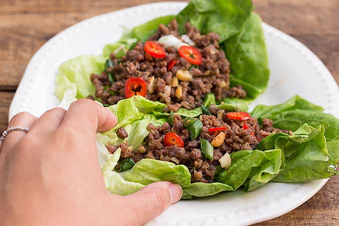 Grabbing a spicy ground beef lettuce wrap before they're all gone! | Foodal.com