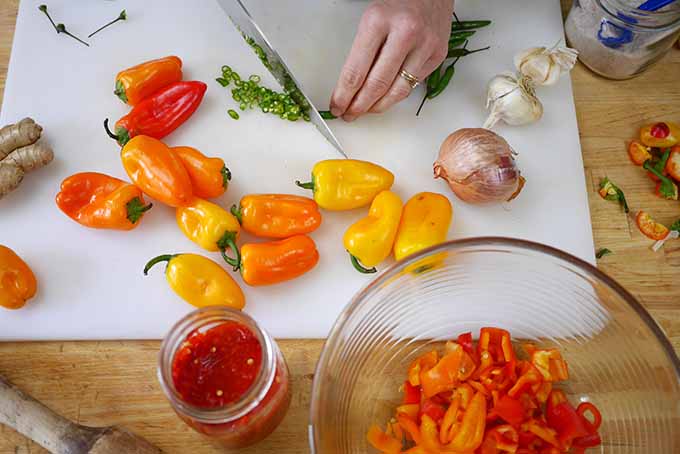 Chopping vegetables to prep a relish. | Foodal.com