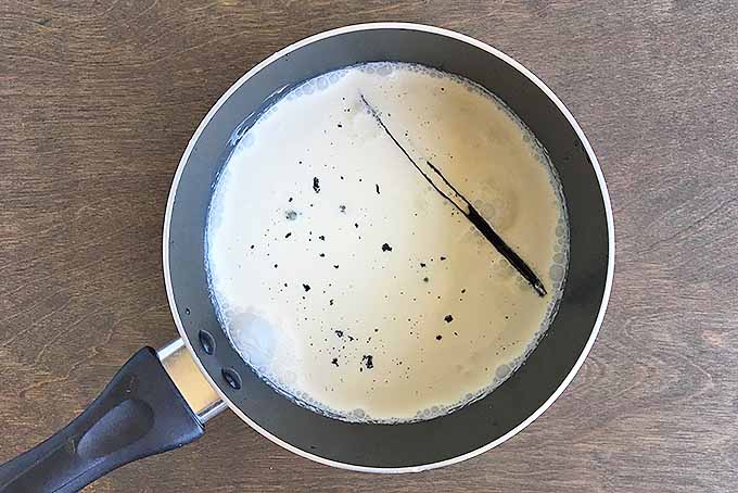 Steeping vanilla bean in cream. | Foodal.com