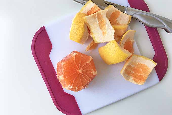 Prepping the grapefruit for a fresh salad. | Foodal.com