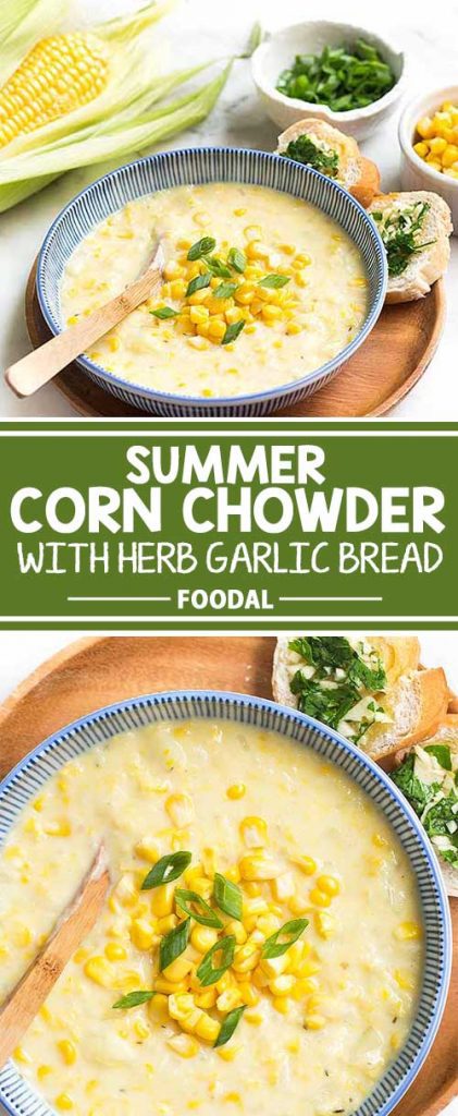If you love corn, then you’re definitely going to enjoy this delicious summer corn chowder. Made with fresh sweet corn, potatoes, and flavorful aromatics, this is one soup that will keep you full and satisfied. Serve it alongside a few slices of herb garlic bread and you’ll have one happy belly! Get the recipe from Foodal now!